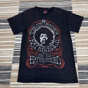Zion Rootswear Mens Jimi Hendrix Experienced Poster T-Shirt Crewneck Black Small